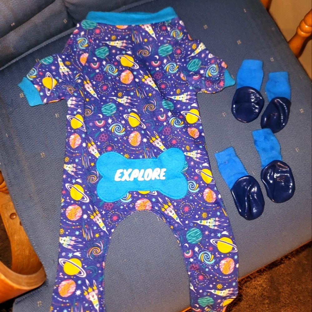 Small Dog pajamas & waterproof booties